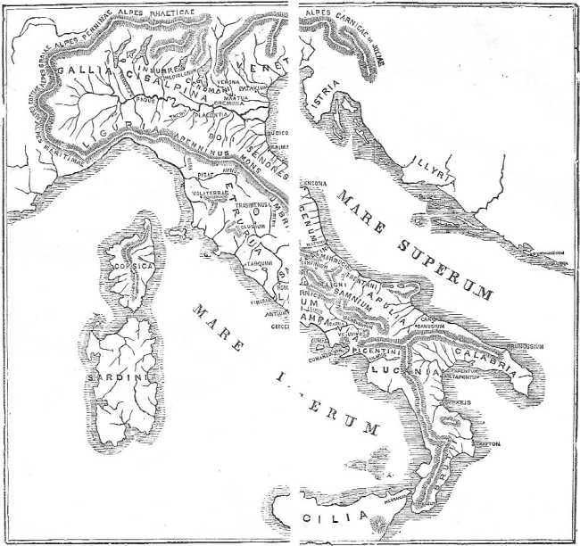 Map of Italy.