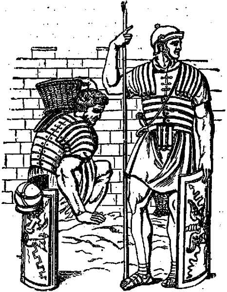 Roman Soldiers. (From Column of Trajan.)