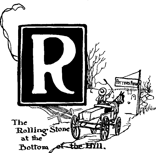 'R - The Rolling Stone at the Bottom of the Hill.'