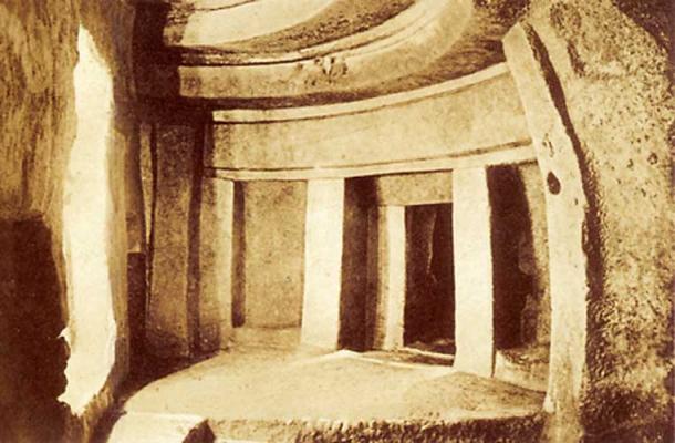 Photo taken in 1910 inside Malta’s hypogeum